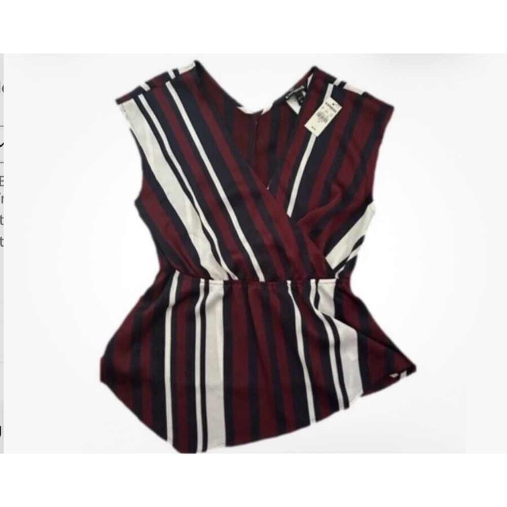 Express V Neck Striped Tunic Top Womens Size S Pullover Sleeveless Blouse NWT
